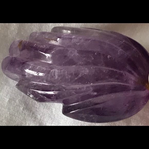 Large Natural Semi-precious AMETHYST Pendant LEAF. - Picture 5 of 5